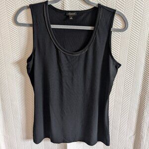 Talbots Black Tank Top Sleeveless Rayon Spandex Knit Size Medium Minimalist